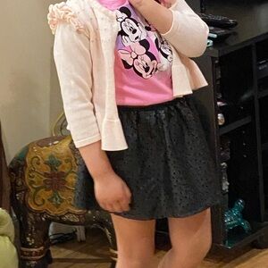 BLACK fax leather skirt. Size 2T.